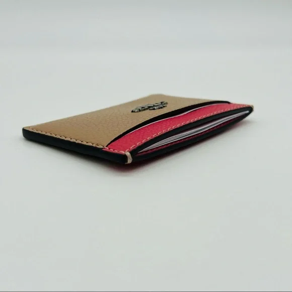 Coach Taupe Multi Color Card Case